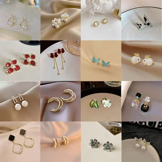 Hypoallergenic Silver Needle Earring Collection (Studs, Drops & Clips